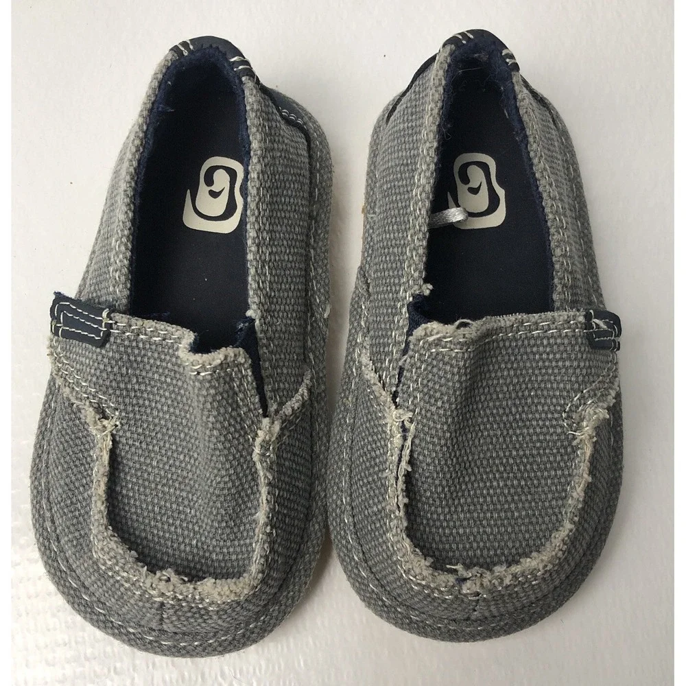 OluKai Baby Kids Size 5 Blue Canvas Slip On Skater Shoes